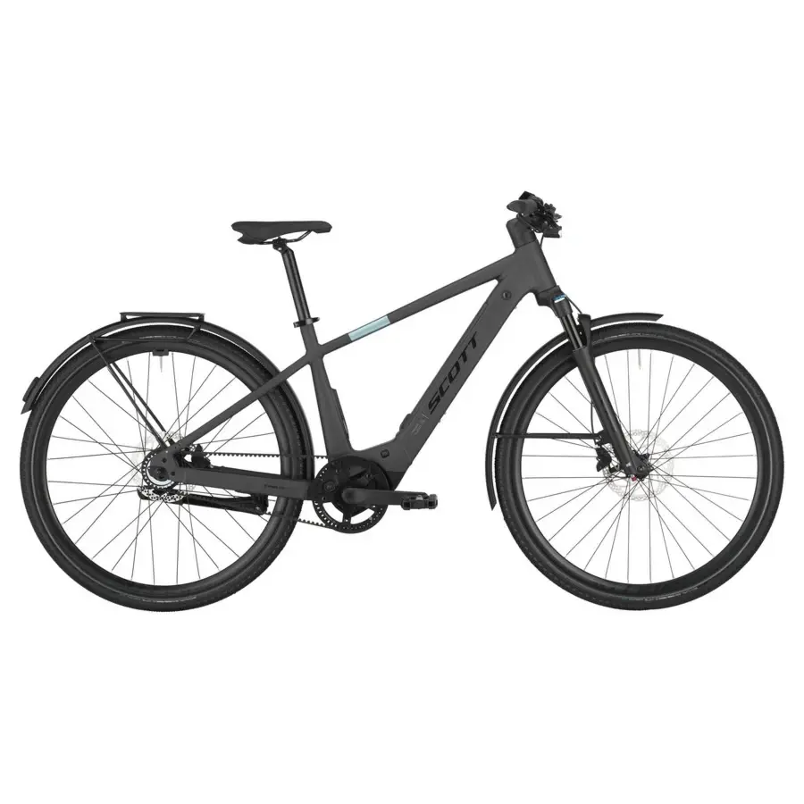 Conheça a Bicicleta Elétrica SCOTT Passage 10 Belt tem cubo de velocidades Shimano Nexus de 8VL, Luz dianteira Lezyne e Luz traseira integrada Syncros.