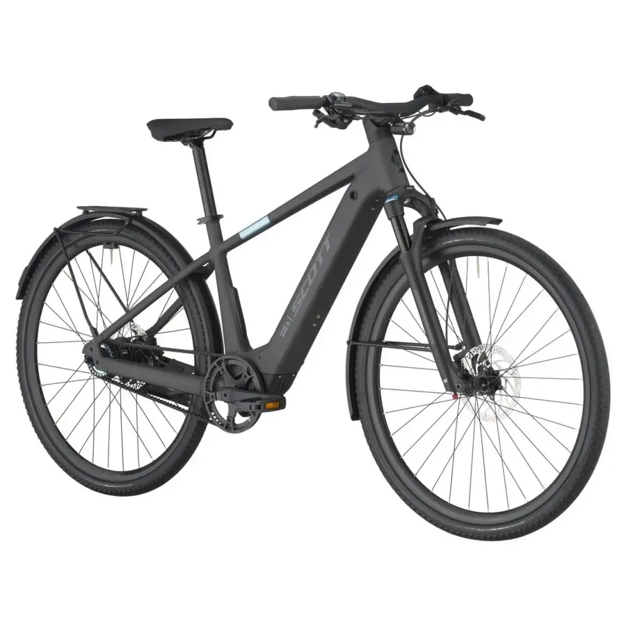 Conheça a Bicicleta Elétrica SCOTT Passage 10 Belt tem cubo de velocidades Shimano Nexus de 8VL, Luz dianteira Lezyne e Luz traseira integrada Syncros.