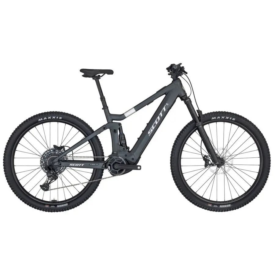 A Bicicleta Elétrica SCOTT Strike eRIDE 930 Black tem Quadro em Alumínio, Suspensão Marzocchi Z2 Air e SRAM SX-NX Eagle de 12VL.