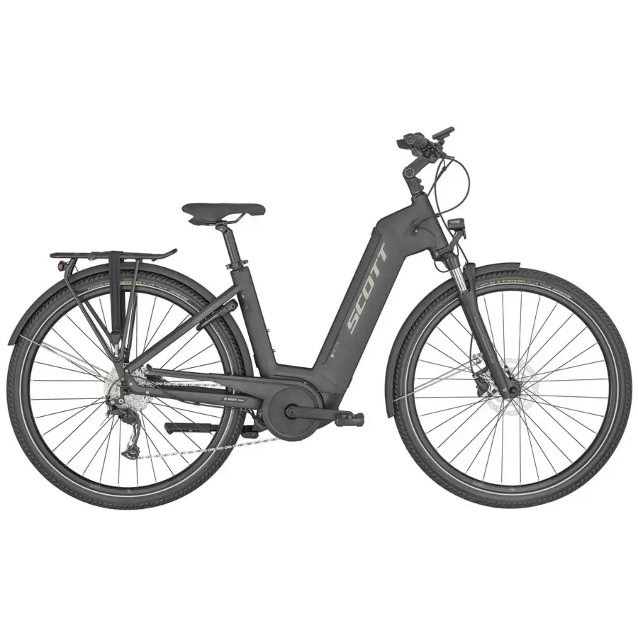 A Bicicleta Elétrica SCOTT Sub Tour eRIDE 20 Unisex tem Quadro em Alumínio, um motor Bosch Performance e uma bateria de 500 Wh.