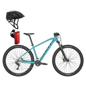 BICICLETA SCOTT ASPECT 930 BLUE COM CAPACETE SUPRA E LANTERNA CATEYE TIGHT KINETIK