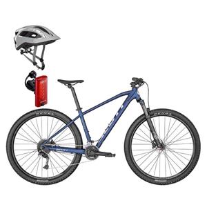 BICICLETA SCOTT ASPECT 940 BLUE COM CAPACETE SUPRA E LANTERNA CATEYE TIGHT KINETIK