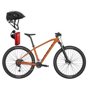 BICICLETA SCOTT ASPECT 940 ORANGE COM CAPACETE SUPRA E LANTERNA CATEYE TIGHT KINETIK