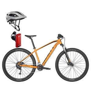 BICICLETA SCOTT ASPECT 950 ORANGE COM CAPACETE SUPRA E LANTERNA CATEYE TIGHT KINETIK