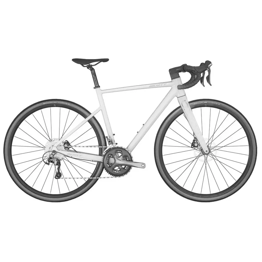 A Bicicleta SCOTT Contessa Speedster 15 tem Quadro em Alumínio, Forqueta Speedster Disc em Carbono e Shimano Tiagra Disc de 20VL.